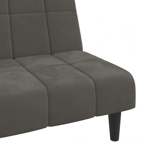 2-personers sovesofa i fløjl - mørkegrå