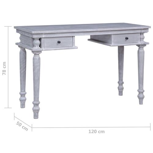 Skrivebord 120 x 50 x 78 cm massivt mahognitræ&#9;