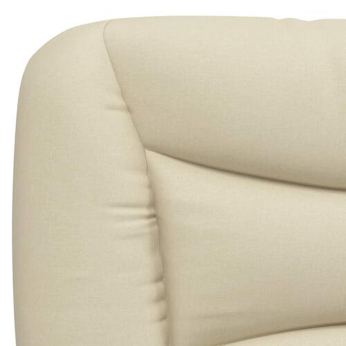 Seng med madras 100x200 cm stof cremefarvet