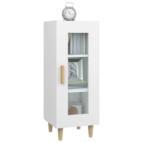 Skænk 34,5x34x90 cm konstrueret træ hvid højglans