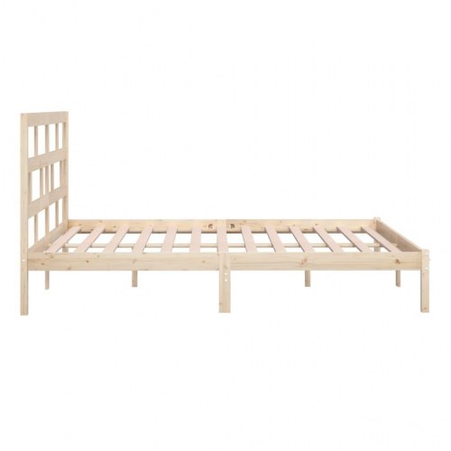 Sengeramme 200 x 200 cm i massivt fyrretræ - naturlig med hovedgærde