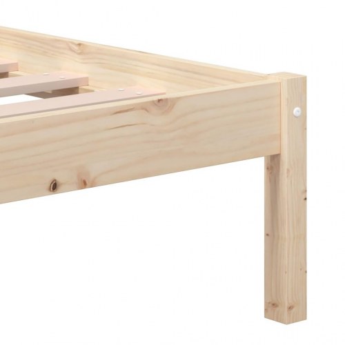 Sengeramme 200 x 200 cm i massivt fyrretræ - naturlig med hovedgærde