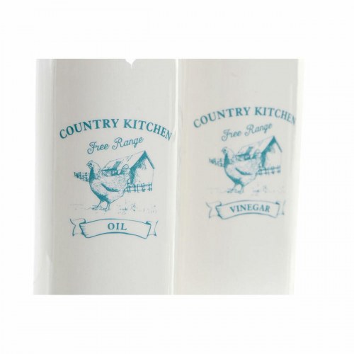 Olie- og eddikesæt 250 ml - hvid/grøn/turkisblå (dolomit, rustfrit stål, plast)