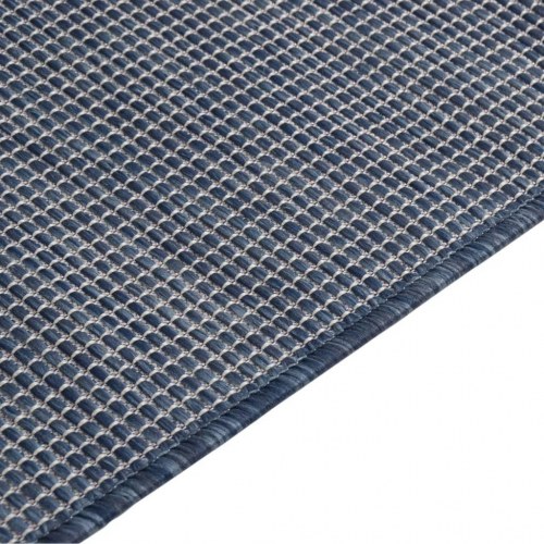 Fladvævet udendørstæppe - blå 100 × 200 cm
