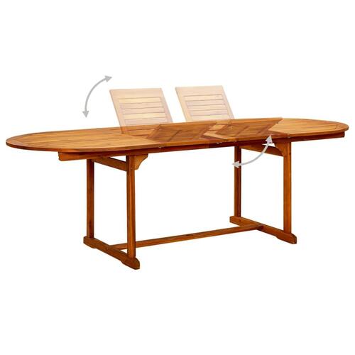 Havebord (160-240)x100x75 cm massivt akacietræ