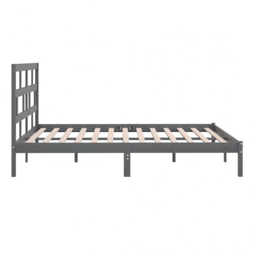 Sengeramme 200 x 200 cm i massivt fyrretræ - grå