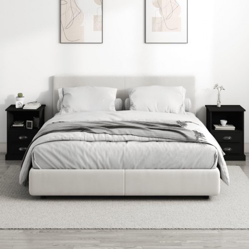 Sengeborde 2 stk. - sort, 43 x 36 x 60 cm