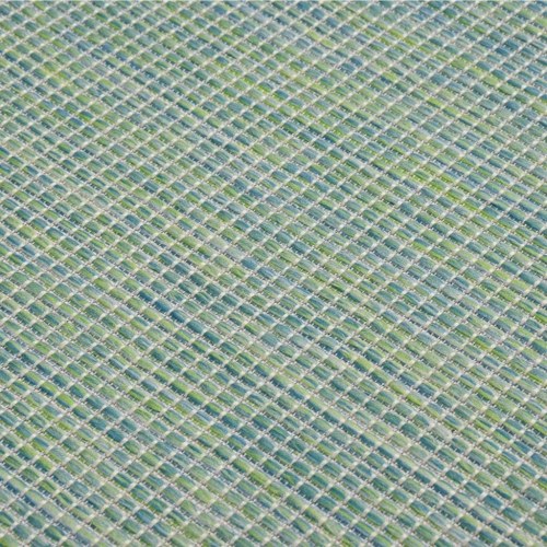 Fladvævet udendørstæppe 80×250 cm - turkis