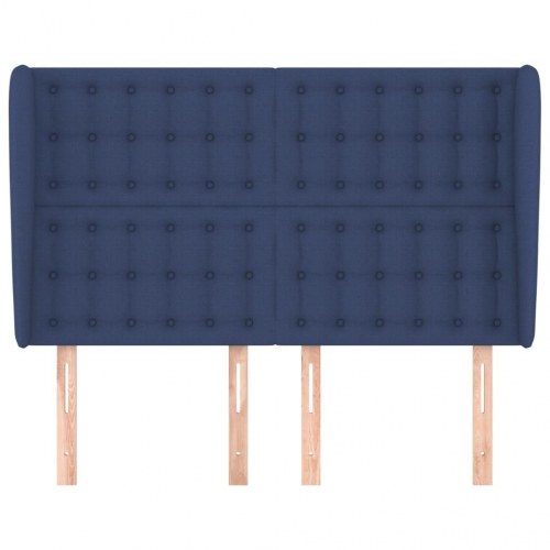 Sengegavl med kanter 147 x 23 x 118/128 cm - blå