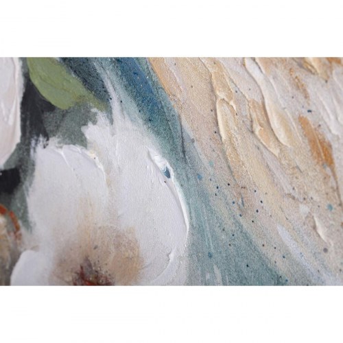 Lærredsmaleri i fyrretræ, påfugl - 90 × 3,7 × 120 cm