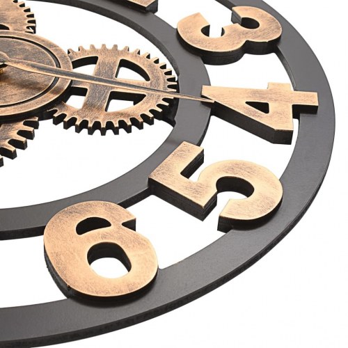 Vægur 58 cm metal guldfarvet og sort