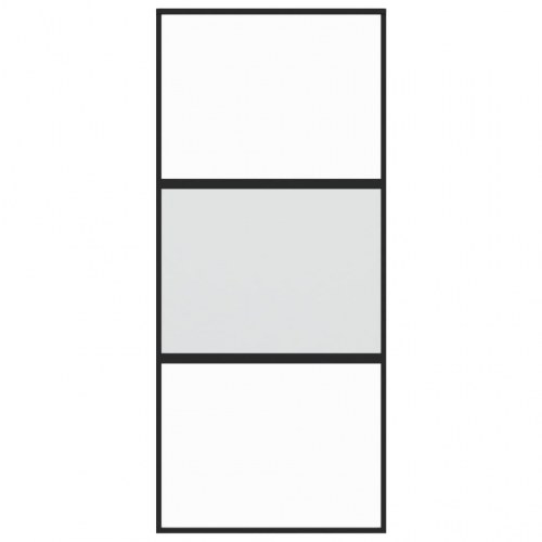 Skydedør 90×205 cm - hærdet glas og aluminium, sort