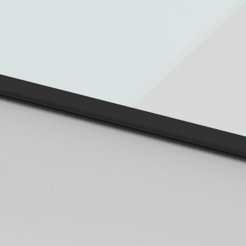 Skydedør 90×205 cm - hærdet glas og aluminium, sort