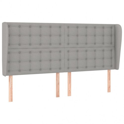 Sengegavl med kanter 163 x 23 x 118/128 cm - lysegrå