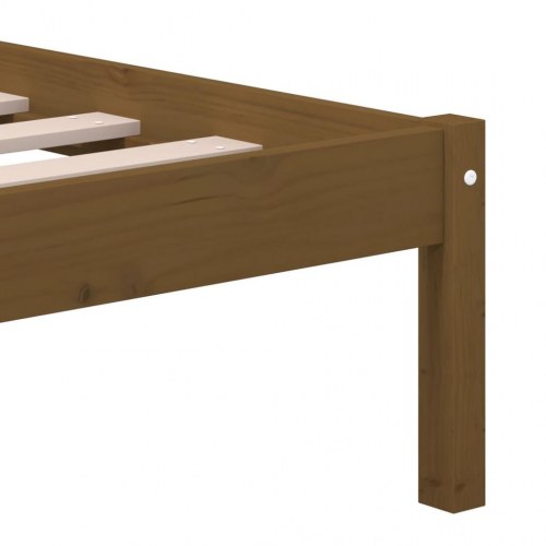 Sengeramme 200x200 cm i massivt fyrretræ - gyldenbrun