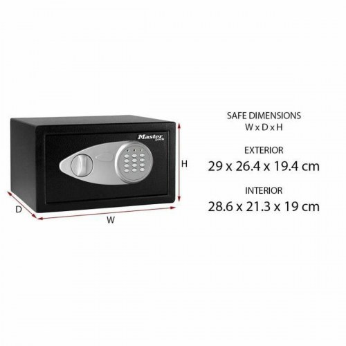 Pengeskab Master Lock X041ML med elektronisk lås, sort/grå - 11 l