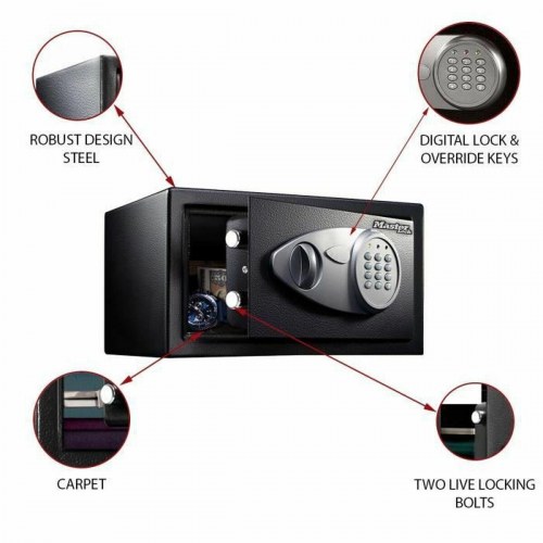 Pengeskab Master Lock X041ML med elektronisk lås, sort/grå - 11 l