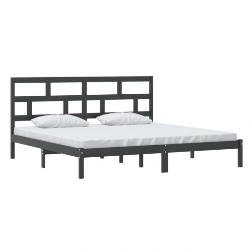 Sengeramme 200×200 cm i massivt fyrretræ - sort