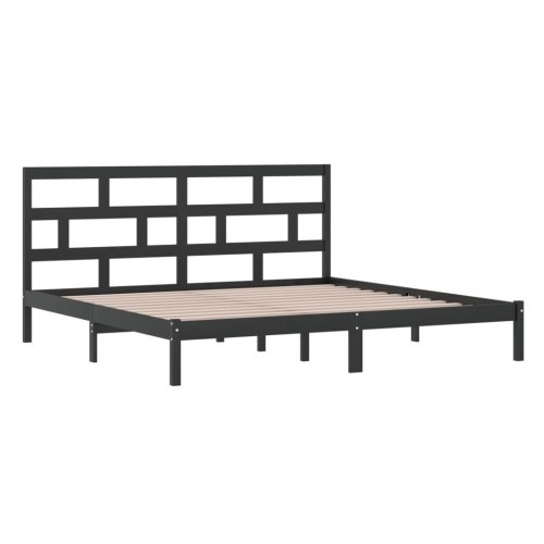 Sengeramme 200×200 cm i massivt fyrretræ - sort