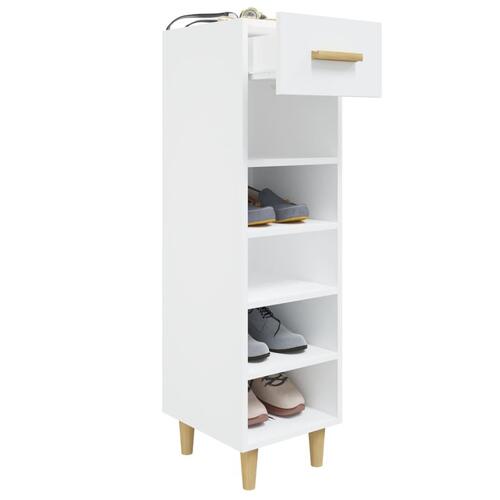 Skoreol 30x35x105 cm konstrueret træ hvid højglans