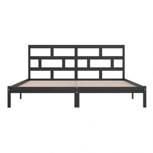 Sengeramme 200×200 cm i massivt fyrretræ - sort
