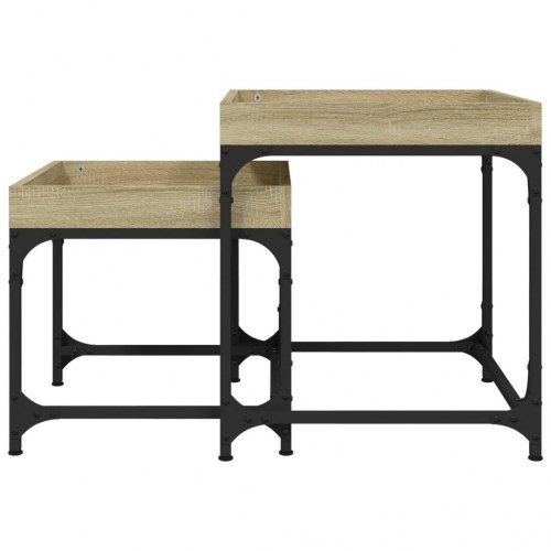 Sideborde 2 stk. konstrueret træ sonoma-eg