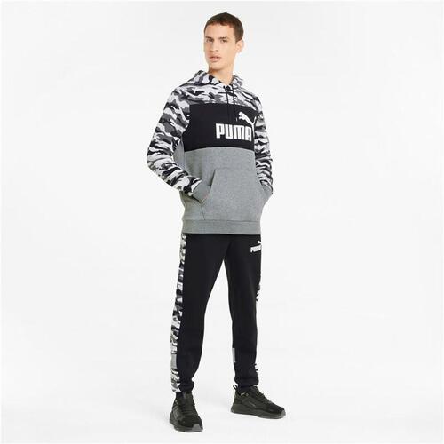 Hættetrøje til Mænd Puma ESS Camo Sort Grå Hvid Camouflage M
