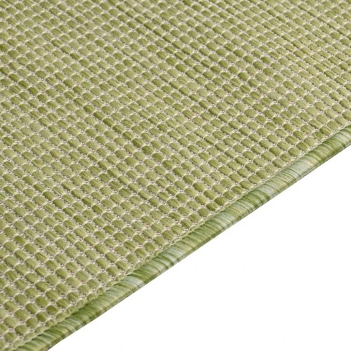 Fladvævet udendørstæppe 80 x 250 cm grøn