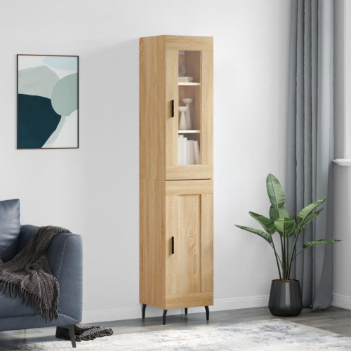 Skab 34,5x34x180 cm konstrueret træ sonoma-eg