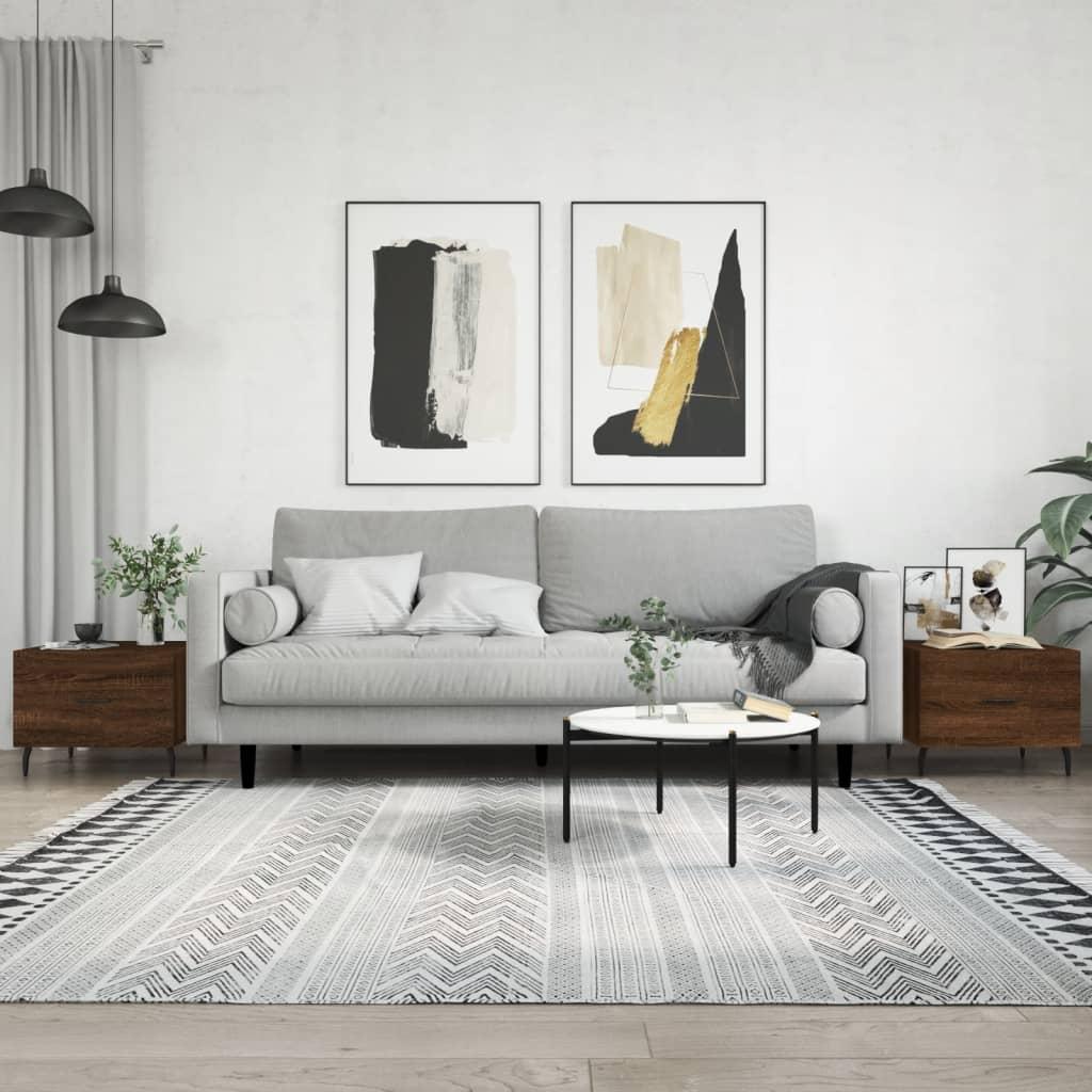 Sofaborde 2 stk. 50x50x40 cm konstrueret træ brun egetræsfarve billede