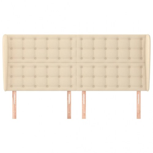 Sengegavl med kanter 183 x 23 x 118/128 cm - cremefarvet