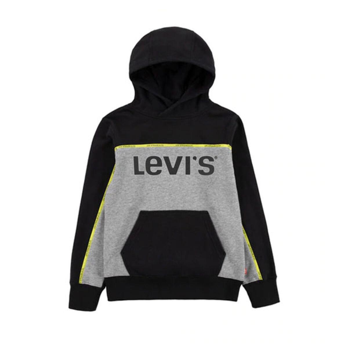 Levi's hættetrøje til drenge - Pull Over Hoody, grå/sort, 10 år