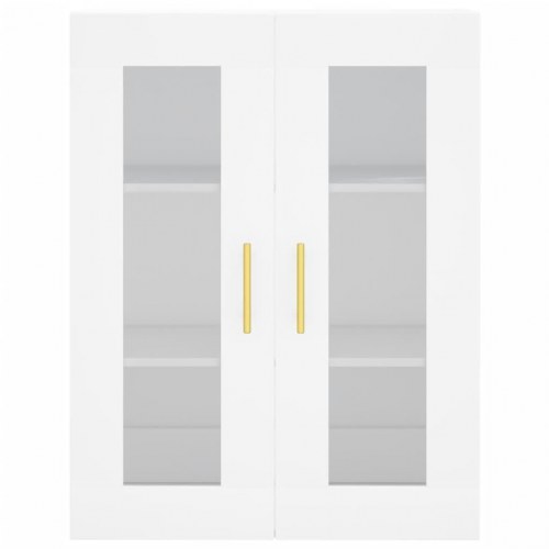 Højskab 69,5x34x180 cm konstrueret træ hvid