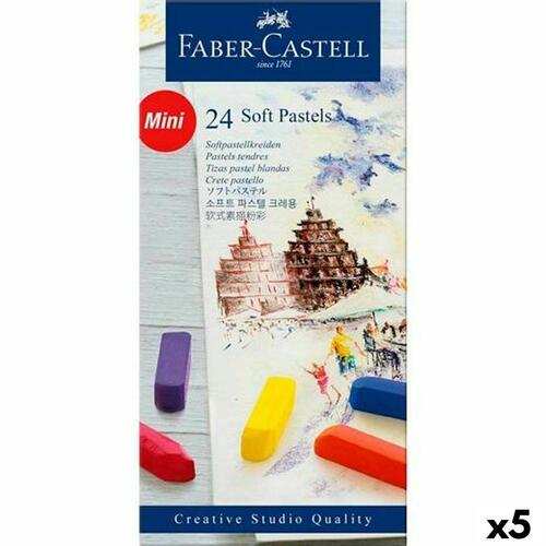 Bløde pasteller Faber-Castell - 24 farver, mini (5 sæt)