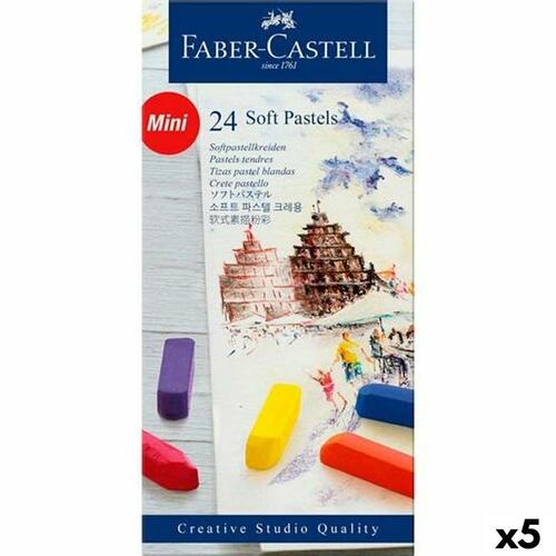Bløde pasteller Faber-Castell - 24 farver, mini (5 sæt)