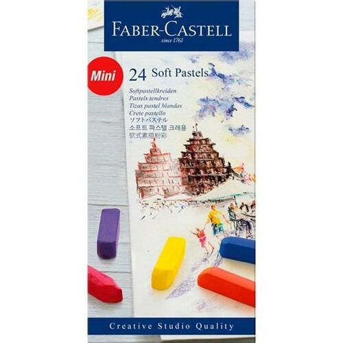 Bløde pasteller Faber-Castell - 24 farver, mini (5 sæt)
