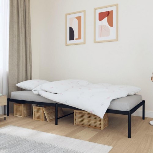 Sengeramme i metal 100 x 190 cm - sort, klassisk og robust