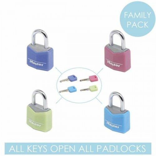 Master Lock rejse-hængelåse - sæt med 4