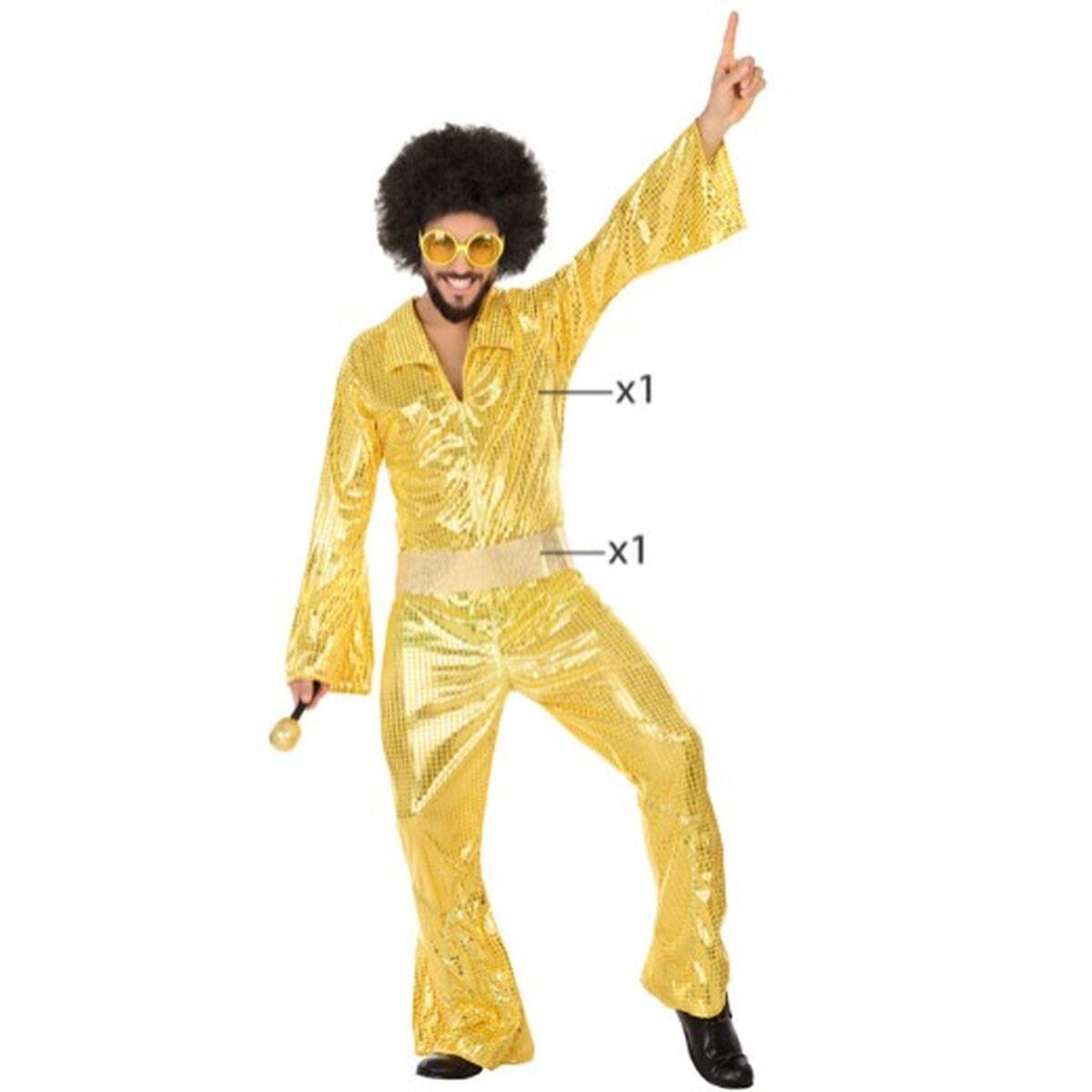 Kostume Disco Mænd Gylden XXL
