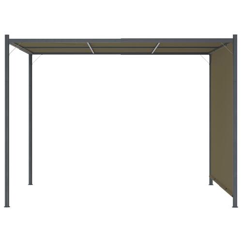 Pergola med tilbagetrækkeligt tag 3x3 m 180 g/m² gråbrun