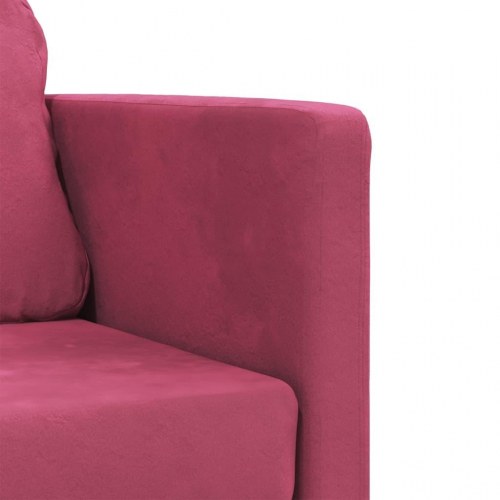 2-i-1 sovesofa i velour - vinrød, 122x204x55 cm