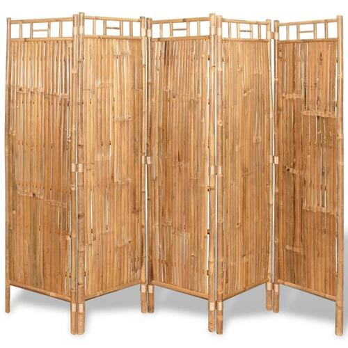 Rumdeler 5 paneler bambus 200 x 160 cm