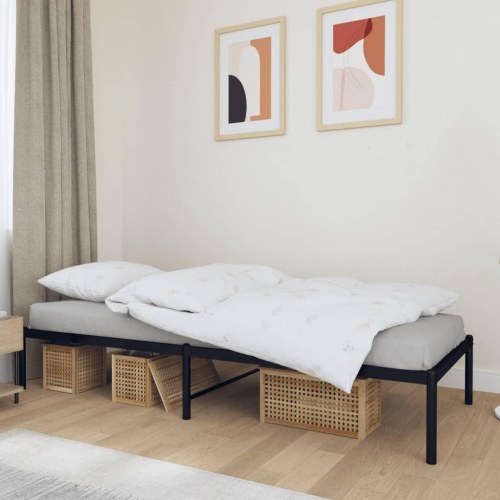 Sengeramme i metal 75×190 cm - sort platformsseng
