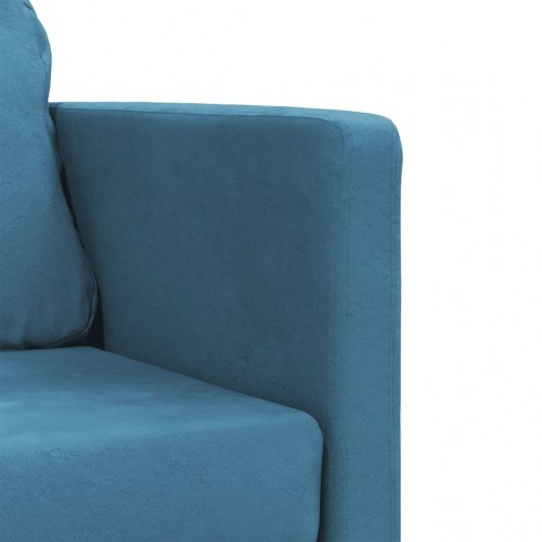2-i-1 sovesofa i velour - 122×204×55 cm, blå