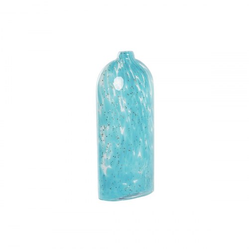 Vase - Blå krystal, Middelhavet, 12,5 × 6,5 × 28 cm