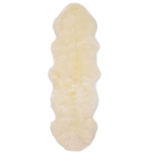 Gulvtæppe 60x180 cm fårelæder hvid