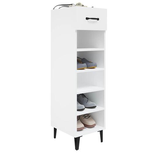 Skoreol 30x35x105 cm konstrueret træ hvid højglans