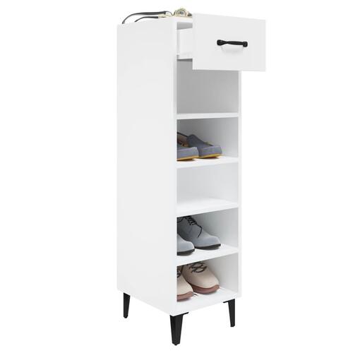 Skoreol 30x35x105 cm konstrueret træ hvid højglans
