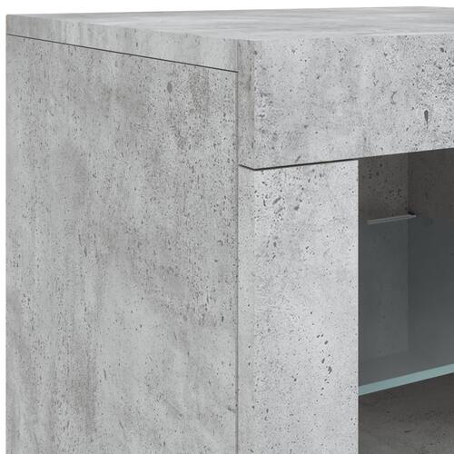 Skabe 2 stk. med LED-lys konstrueret træ betongrå