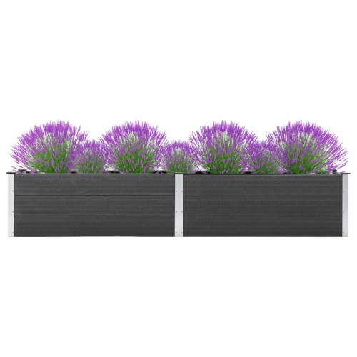 Højbed 200 × 50 × 54 cm i WPC - grå plantekasse til haven